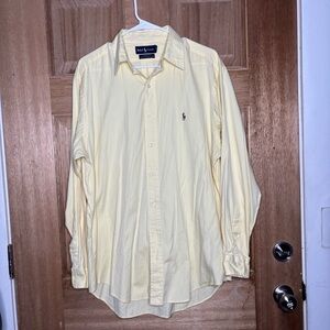 Ralph Lauren Men's Light Yellow Button Down Shirt long sleeve size 16